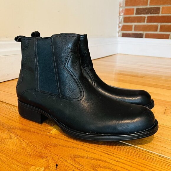 Rockport Men’s Black Leather Chelsea Slip On Boots Size 11.5 W NEW main image 8
